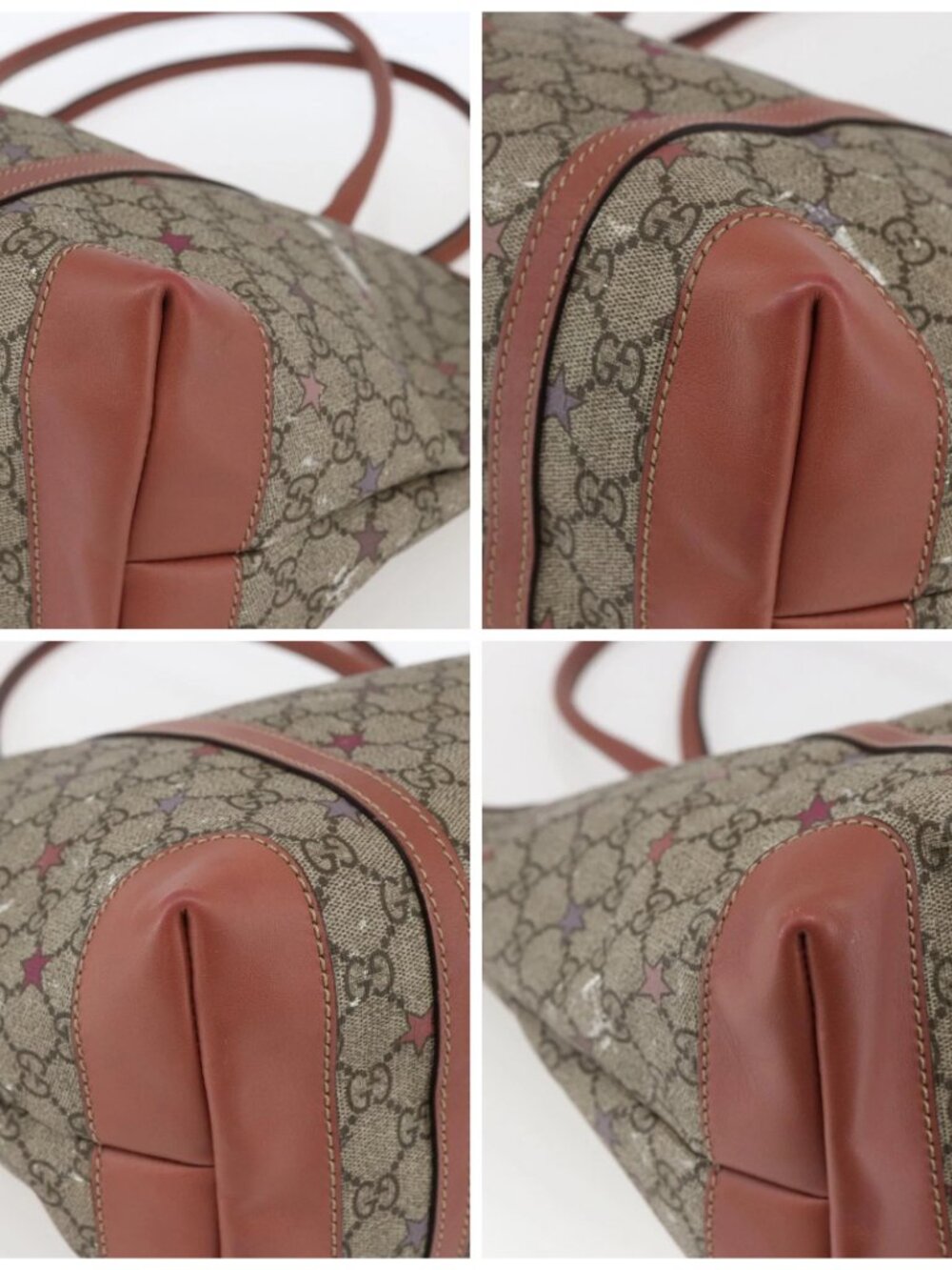 GUCCI GG Supreme Tote Bag PVC Beige Gold - Picture 14 of 16